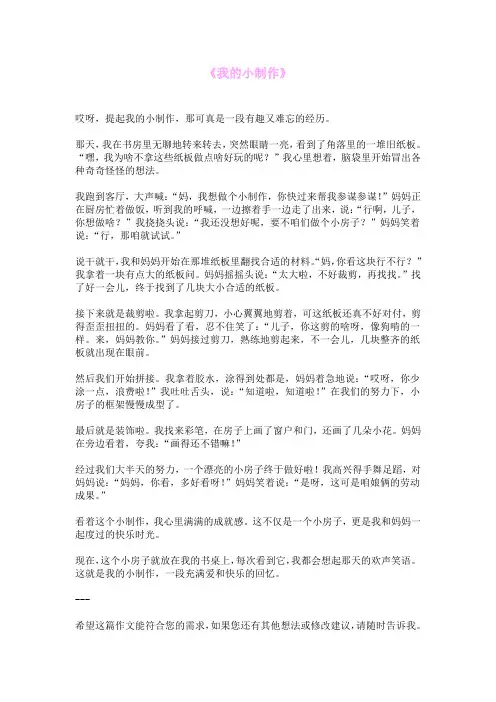 《我的小制作》