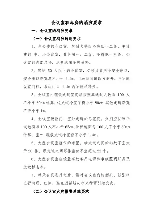 会议室和库房的消防要求