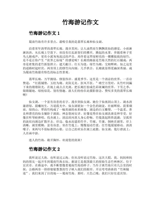 竹海游记作文