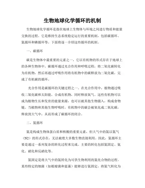 生物地球化学循环的机制