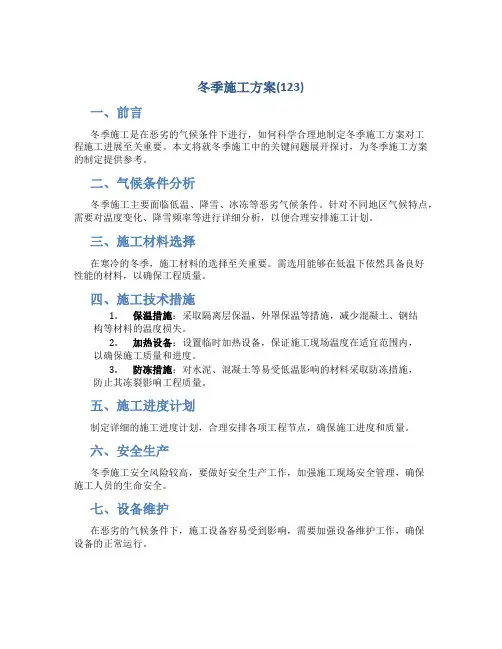 冬季施工方案(123)