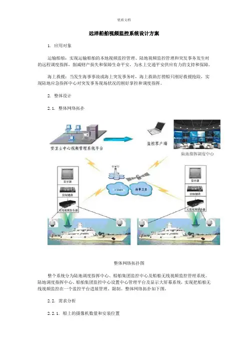 远洋船舶视频监控系统设计方案