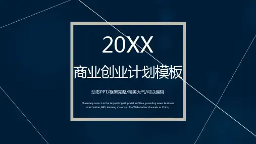 商业创业投资计划书项目展示产品推广PPT模板