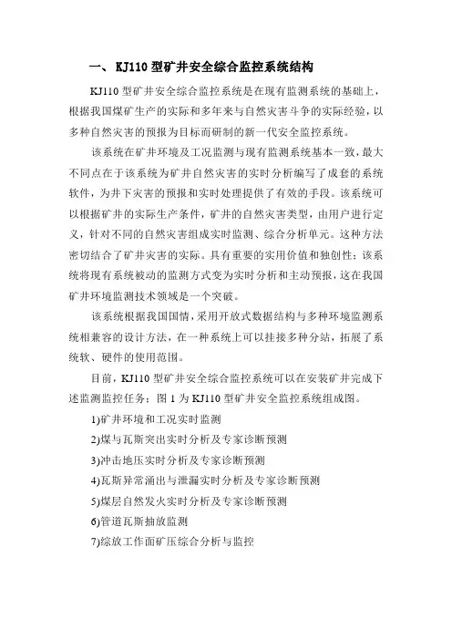 KJ110型矿井安全综合监控系统结构kj110