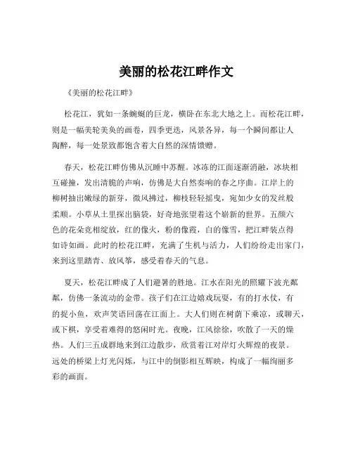 美丽的松花江畔作文