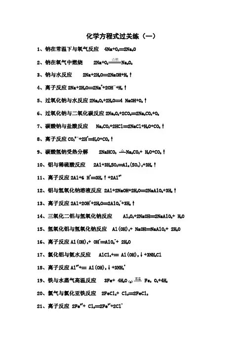 学考精简化学方程式