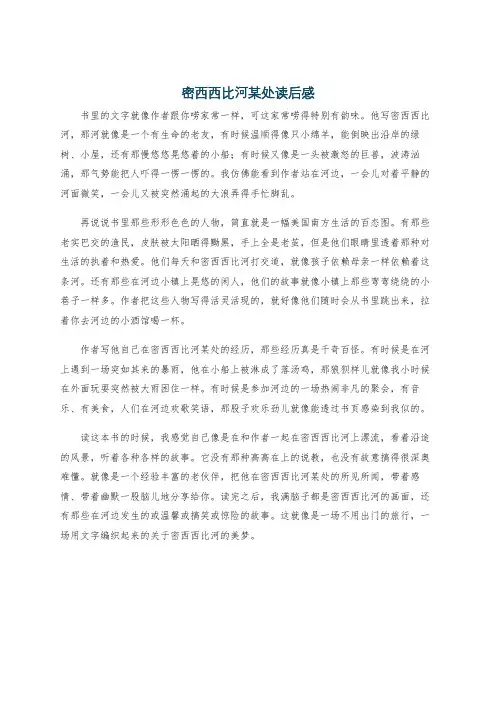 密西西比河某处读后感