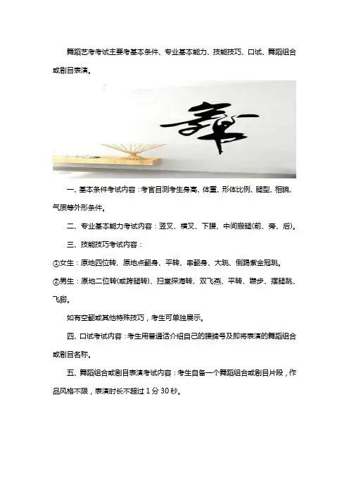 舞蹈艺考考什么内容