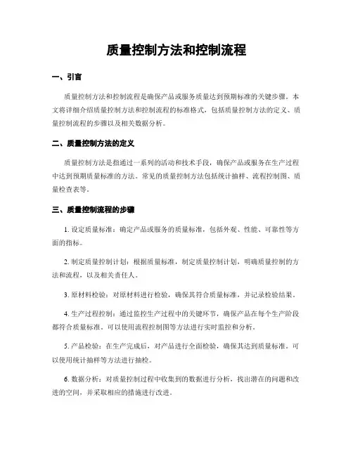 质量控制方法和控制流程