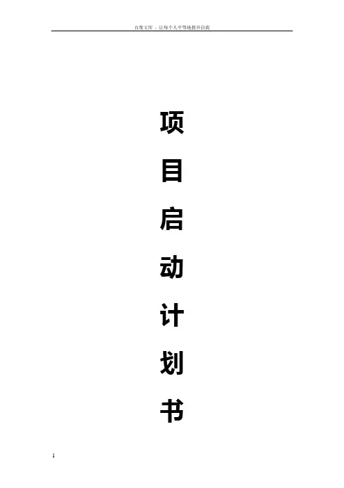 项目启动计划书格式流程