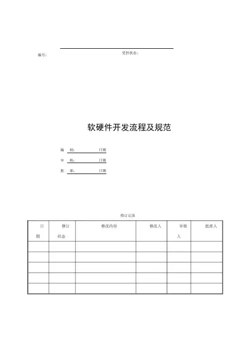 软硬件开发流程和规范方案
