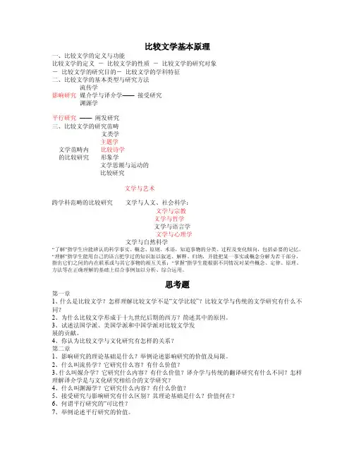 比较文学基本原理