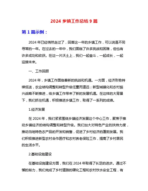 2024乡镇工作总结9篇