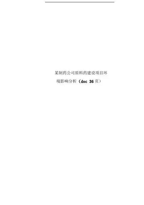 某制药公司原料药建设项目环境影响分析(doc36页)