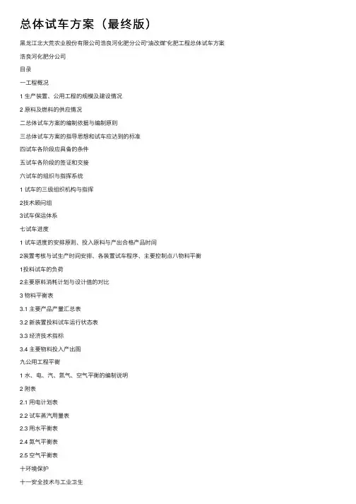 总体试车方案（最终版）