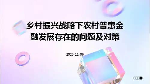 乡村振兴战略下农村普惠金融发展存在的问题及对策