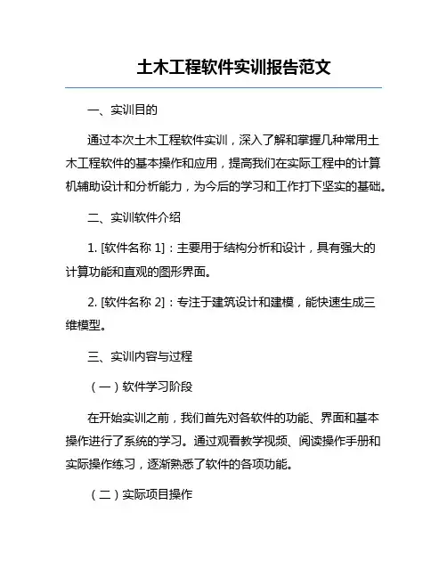 土木工程软件实训报告范文