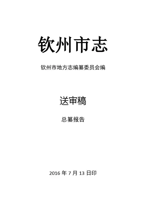 志书总纂报告(范文)