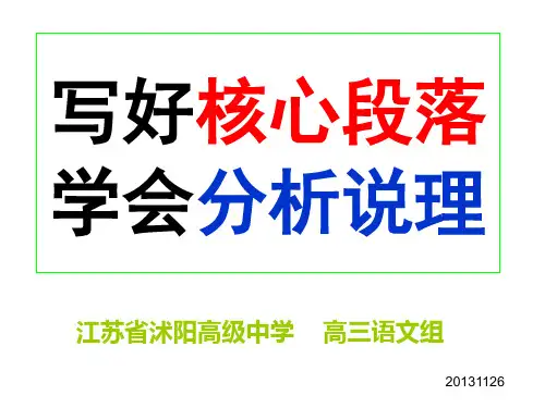 2014届高三作文教学课件(公开课版)写好核心段落,学会分析说理