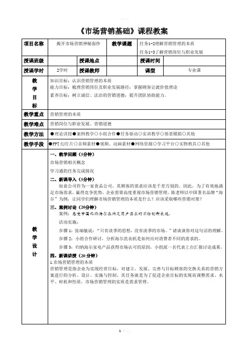 《市场营销基础》电子教案1-2
