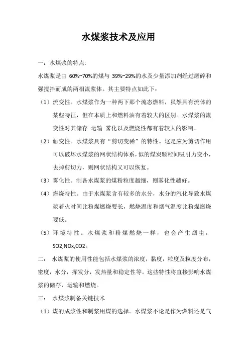 水煤浆技术及应用