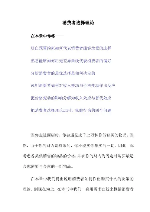 消费者选择理论