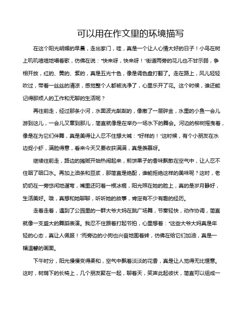 可以用在作文里的环境描写