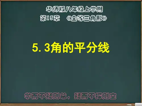 精编课件：华东师大版八年级上册13.5.3角的平分线(共20张PPT)