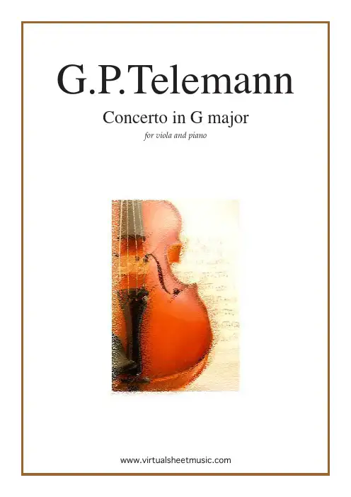 《Concerto In G Major》小提琴钢琴合奏谱