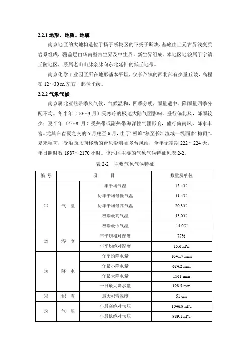 南京地形、地质、地貌与气象气候