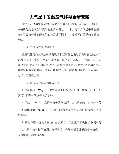 大气层中的温室气体与全球变暖