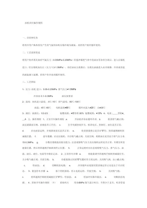 冰机操作规程 ()