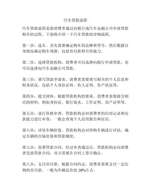 汽车贷款流程