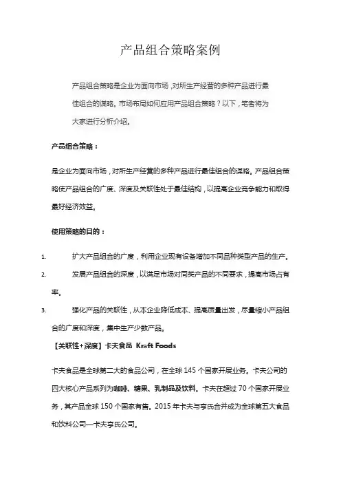 产品组合策略案例