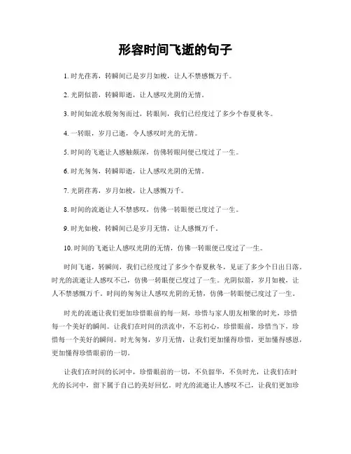 形容时间飞逝的句子