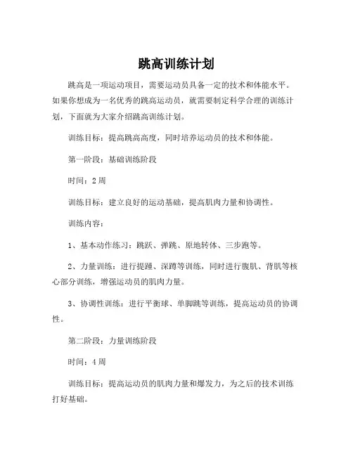 跳高训练计划