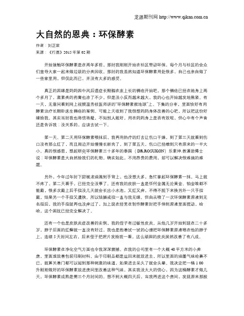 大自然的恩典：环保酵素