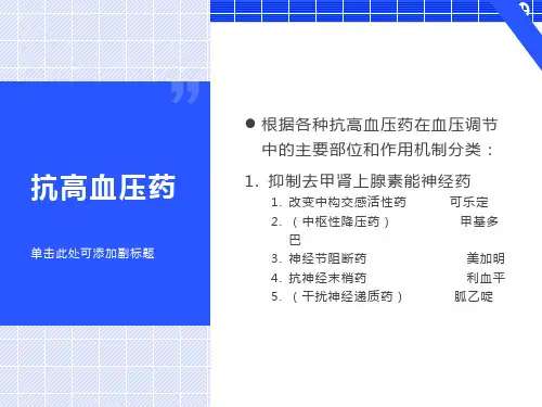 心血管系统药物宜全