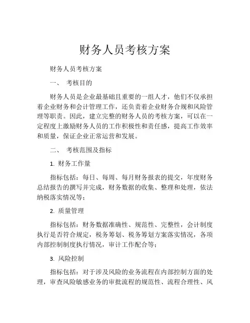 财务人员考核方案
