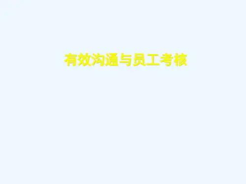 有效沟通与员工考核技巧