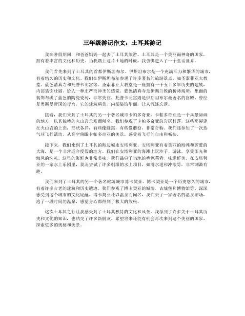 三年级游记作文：土耳其游记