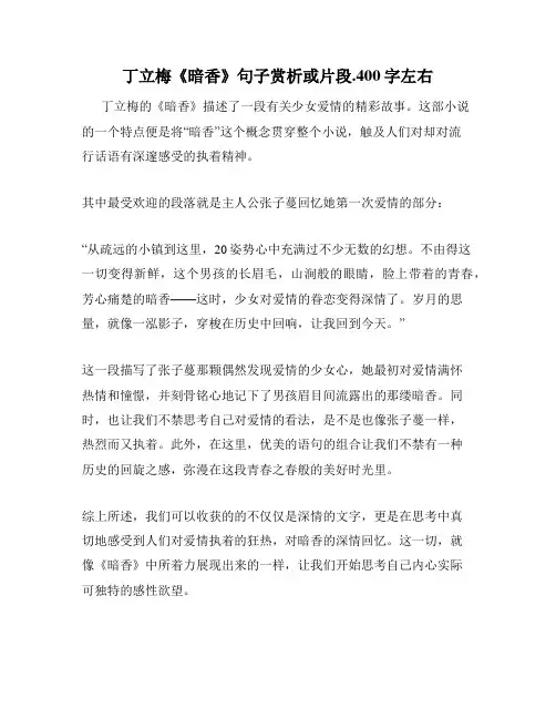 丁立梅《暗香》句子赏析或片段