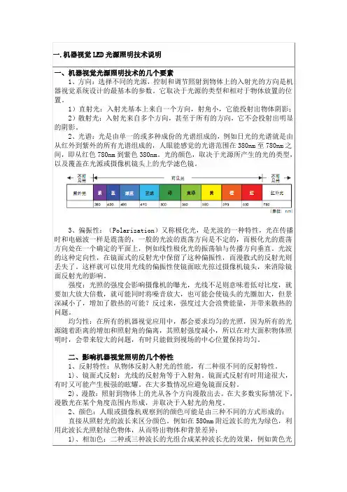 机器视觉LED光源照明技术说明