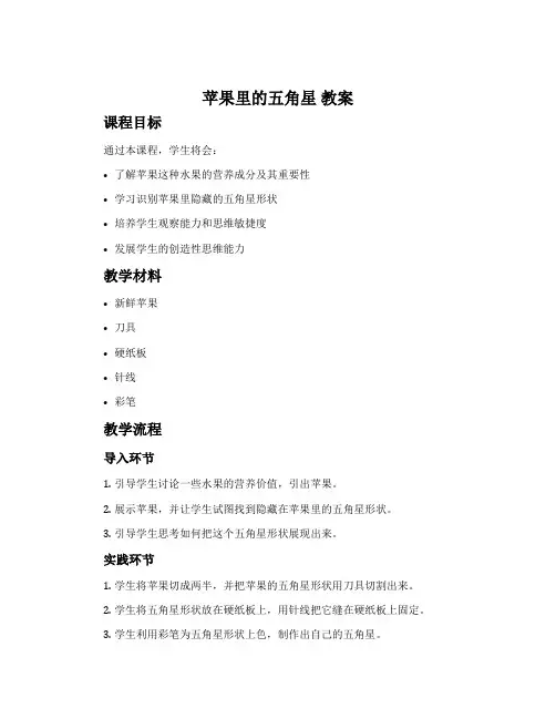 《苹果里的五角星》教案