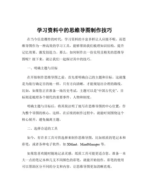 学习资料中的思维导图制作技巧