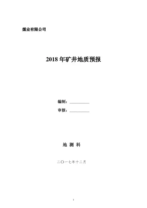 2018地质预报年报