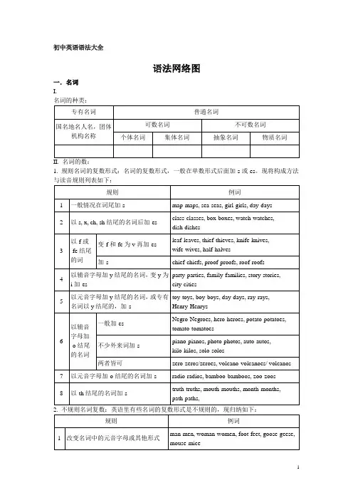名词、冠词、代词语法讲解及练习精简