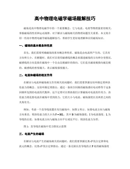 高中物理电磁学磁场题解技巧
