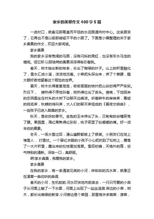 家乡的美景作文400字5篇