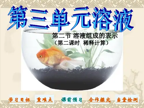 第三单元 溶液第二节 溶液组成的定量表示(14张ppt)